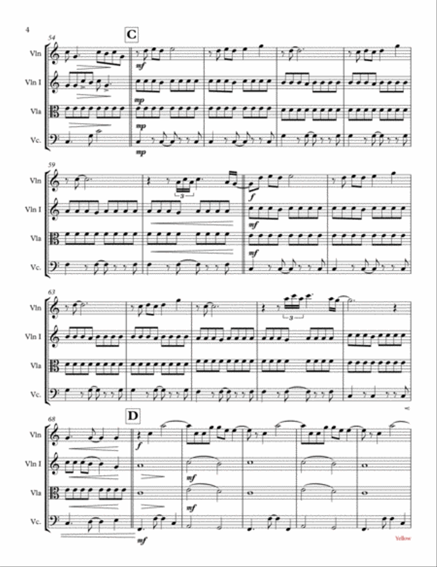 Yellow String Quartet scores gallery preview page 4