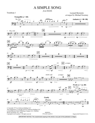 A Simple Song (from Mass) - Trombone 1