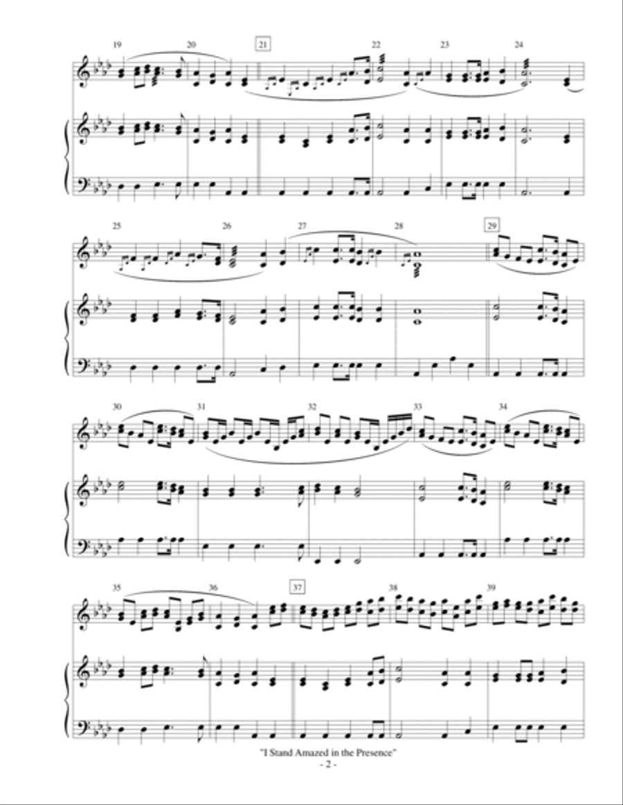 I Stand Amazed in the Presence (My Savior's Love) - xylophone/marimba with piano accompaniment Piano scores gallery preview page 2