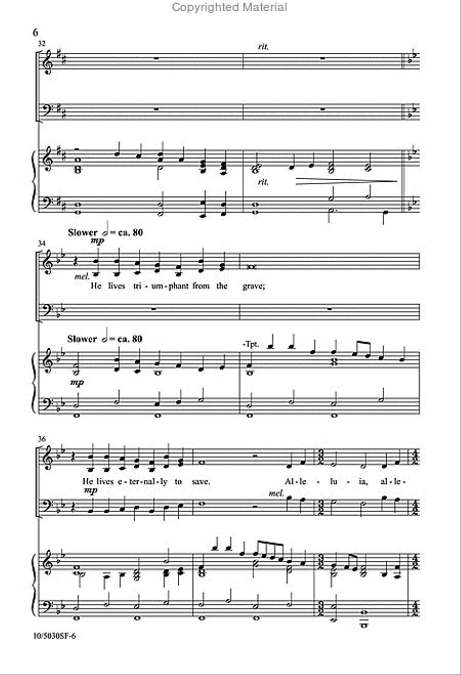 My Redeemer Lives! Alleluia! 3-Part scores gallery preview page 6
