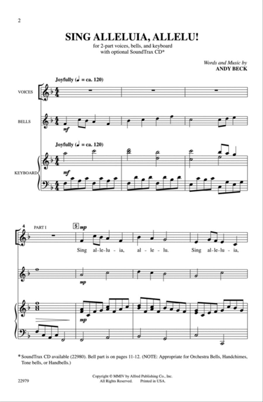 Sing Alleluia, Allelu! 2-Part scores gallery preview page 2