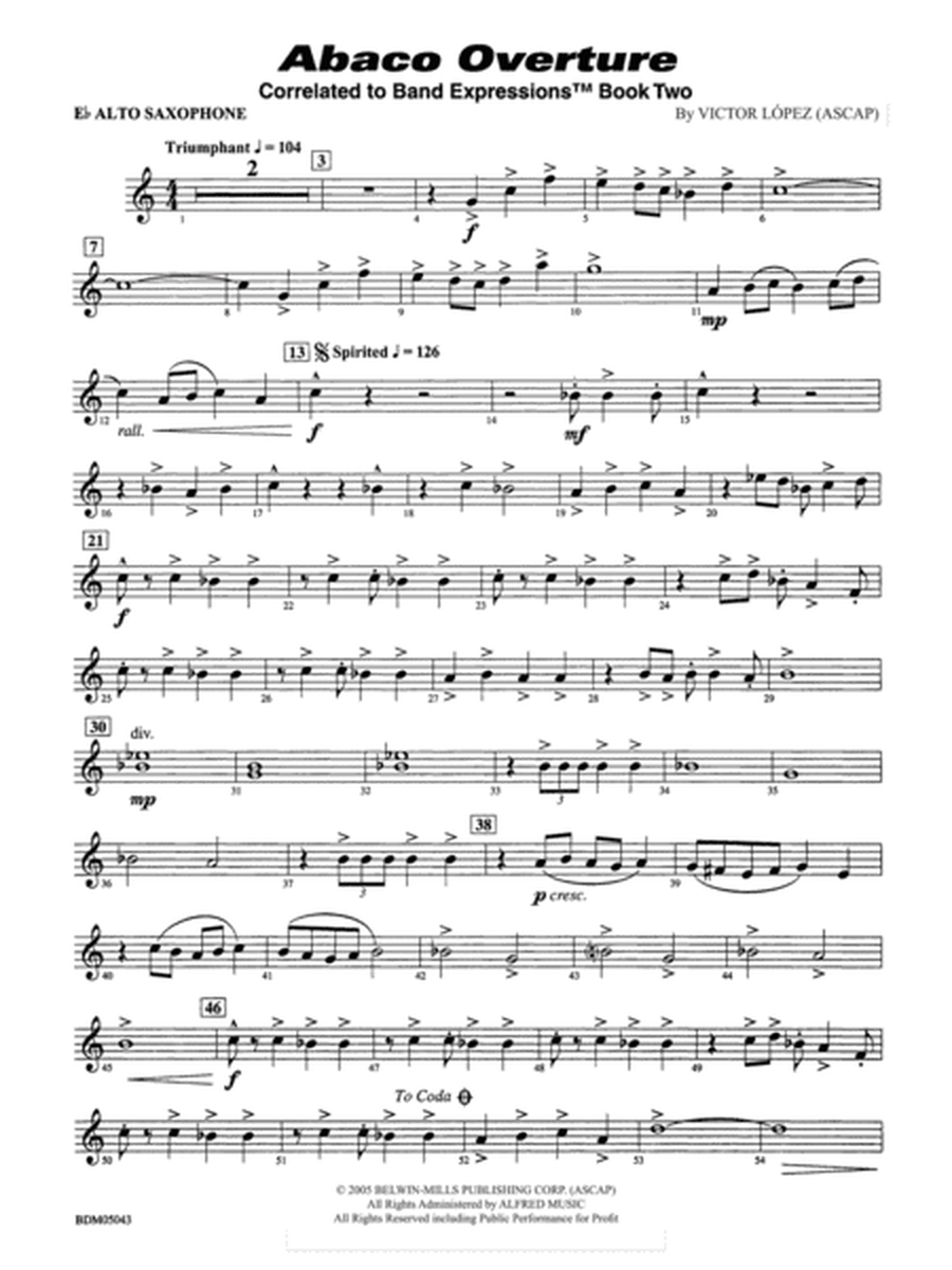 Abaco Overture: E-flat Alto Saxophone