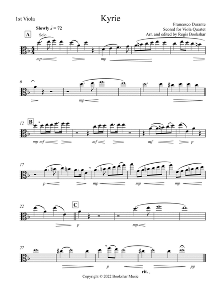 Kyrie (Durante) (Viola Quartet)