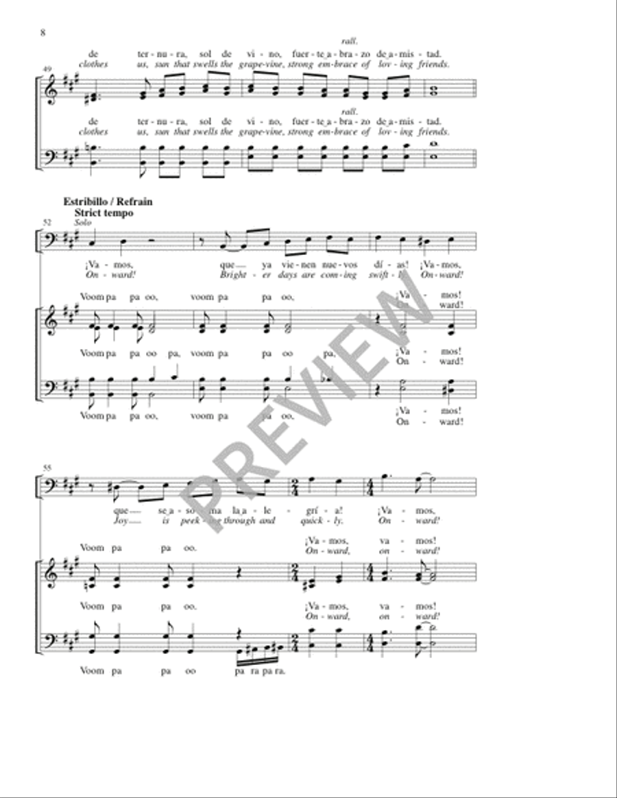 ¡Vamos! / Onward! ¡Vamos! / Onward! 4-Part scores gallery preview page 8