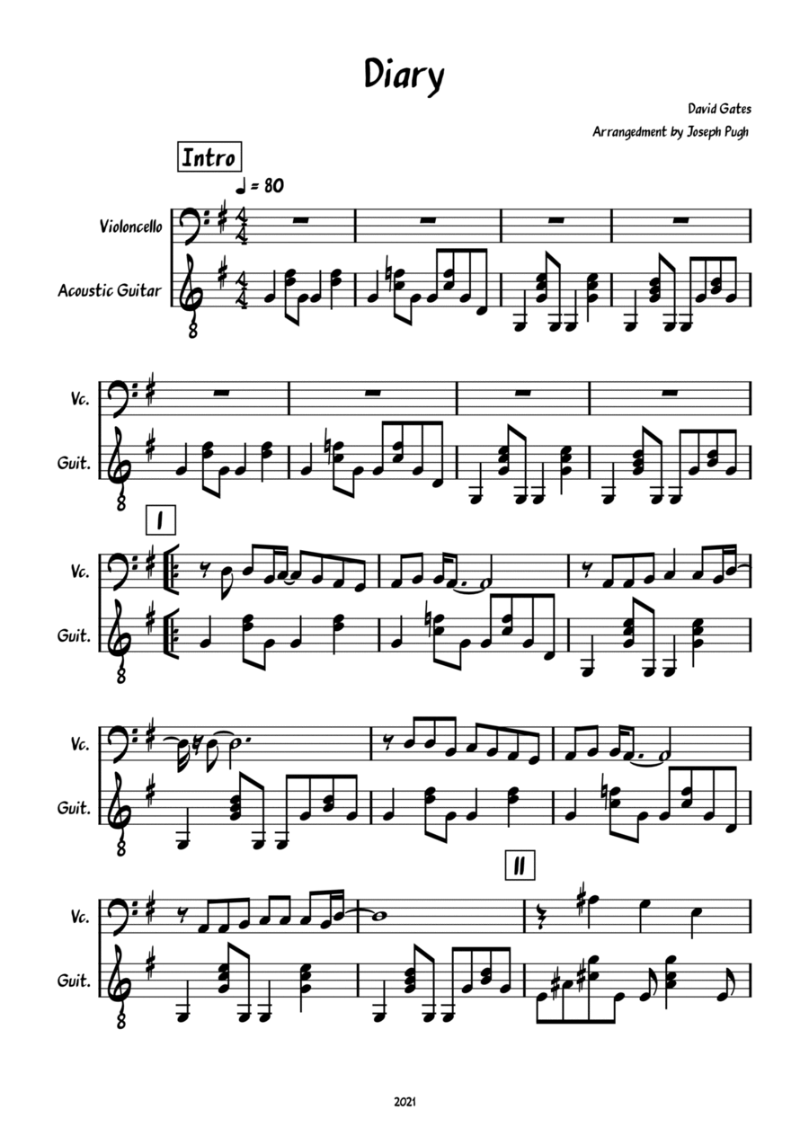 Diary String Duet scores gallery preview page 1