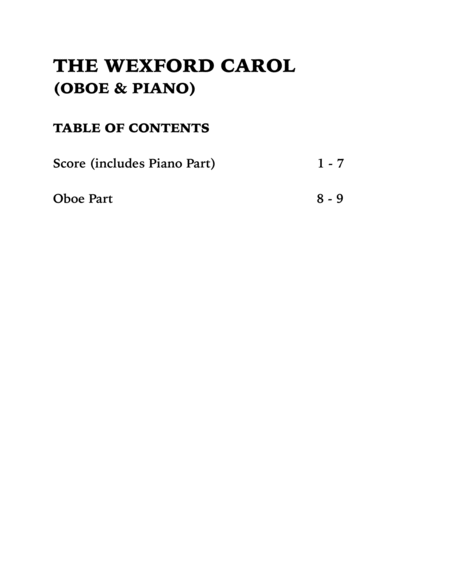 The Wexford Carol (Oboe and Piano) image number null