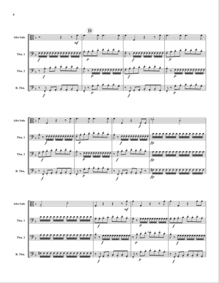 Queen of the Nigh Aria Trombone Quartet scores gallery preview page 5