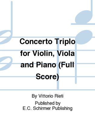 Concerto Triplo for Violin, Viola and Piano (Additional Full Score)