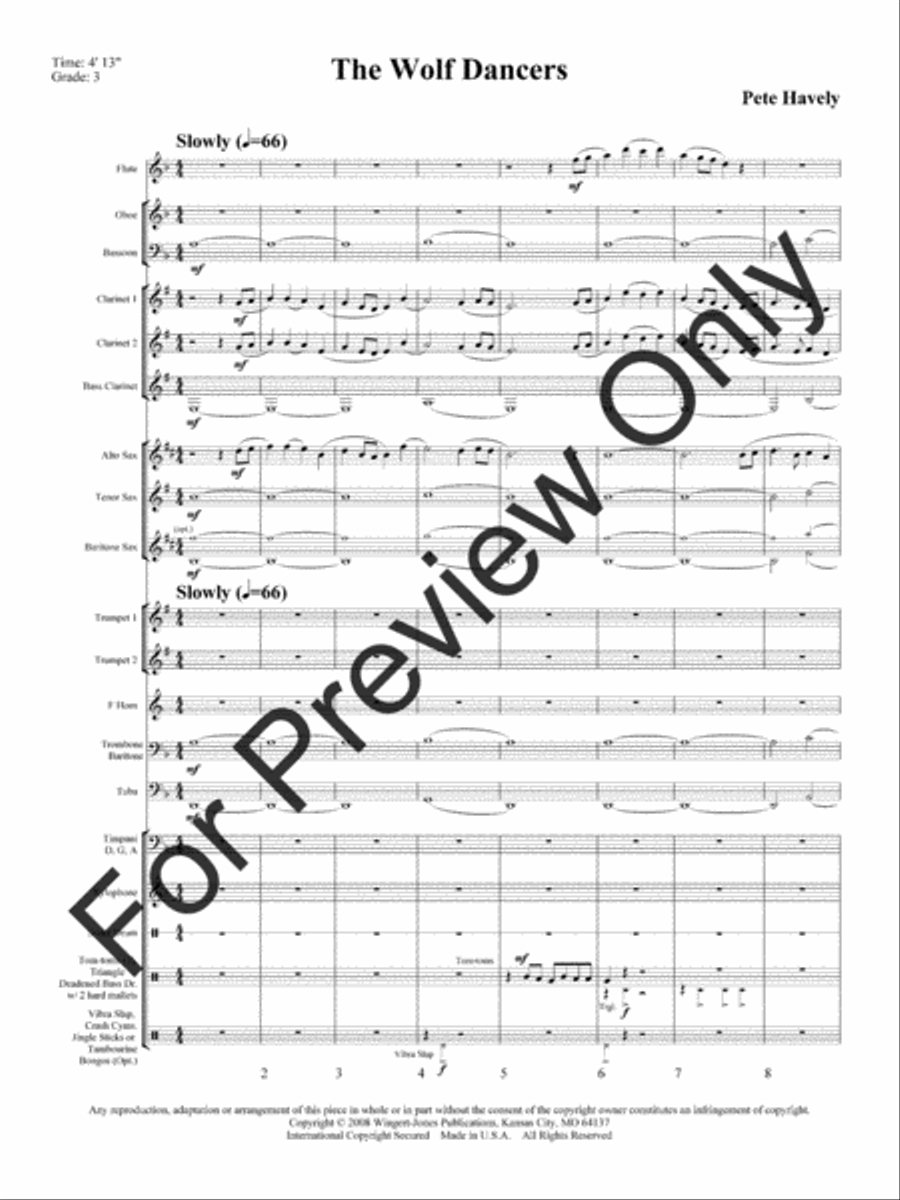 Wolf Dancers (Score) Wolf Dancers (Score) Concert Band scores gallery preview page 4