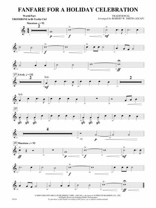 Fanfare for a Holiday Celebration: (wp) 1st B-flat Trombone T.C.