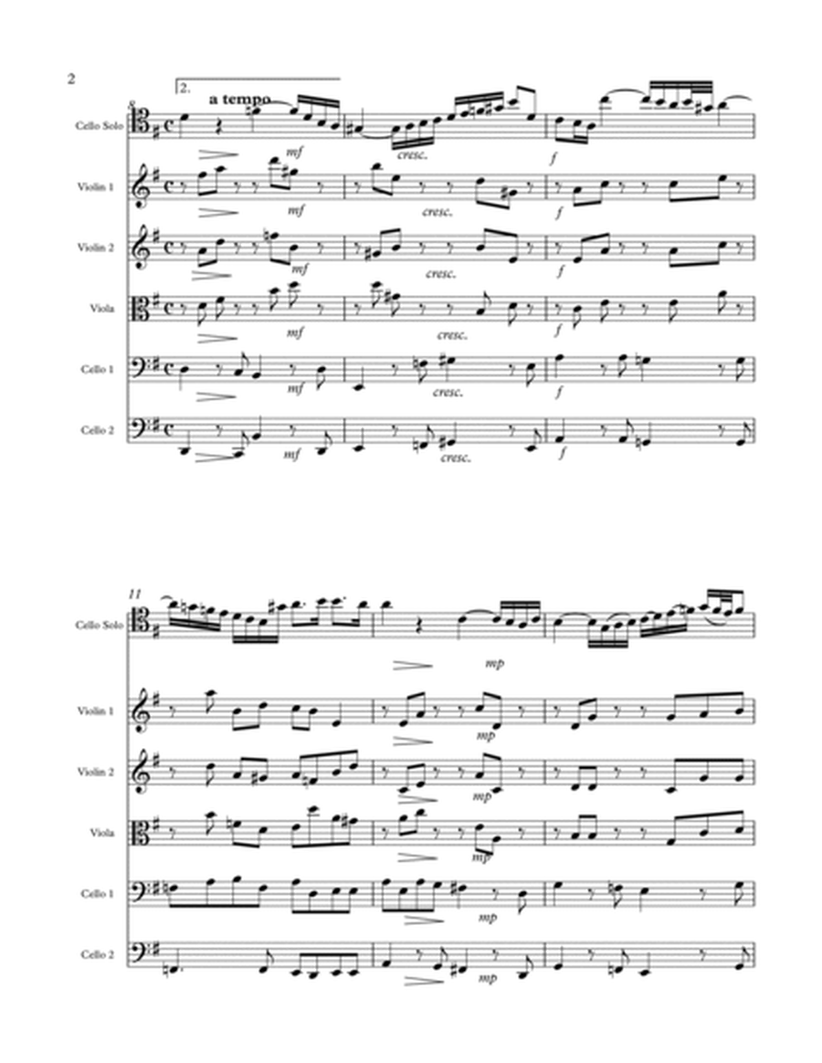 Bach Arioso (BWV 156) for Cello and Chamber Orchestra - SCORE