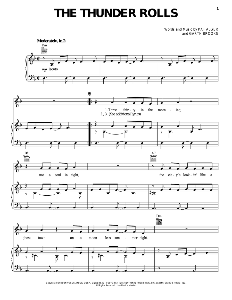 The Thunder Rolls Acoustic Guitar scores gallery preview page 1