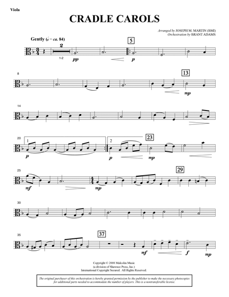 Cradle Carols (from Carols For Choir And Congregation) - Viola