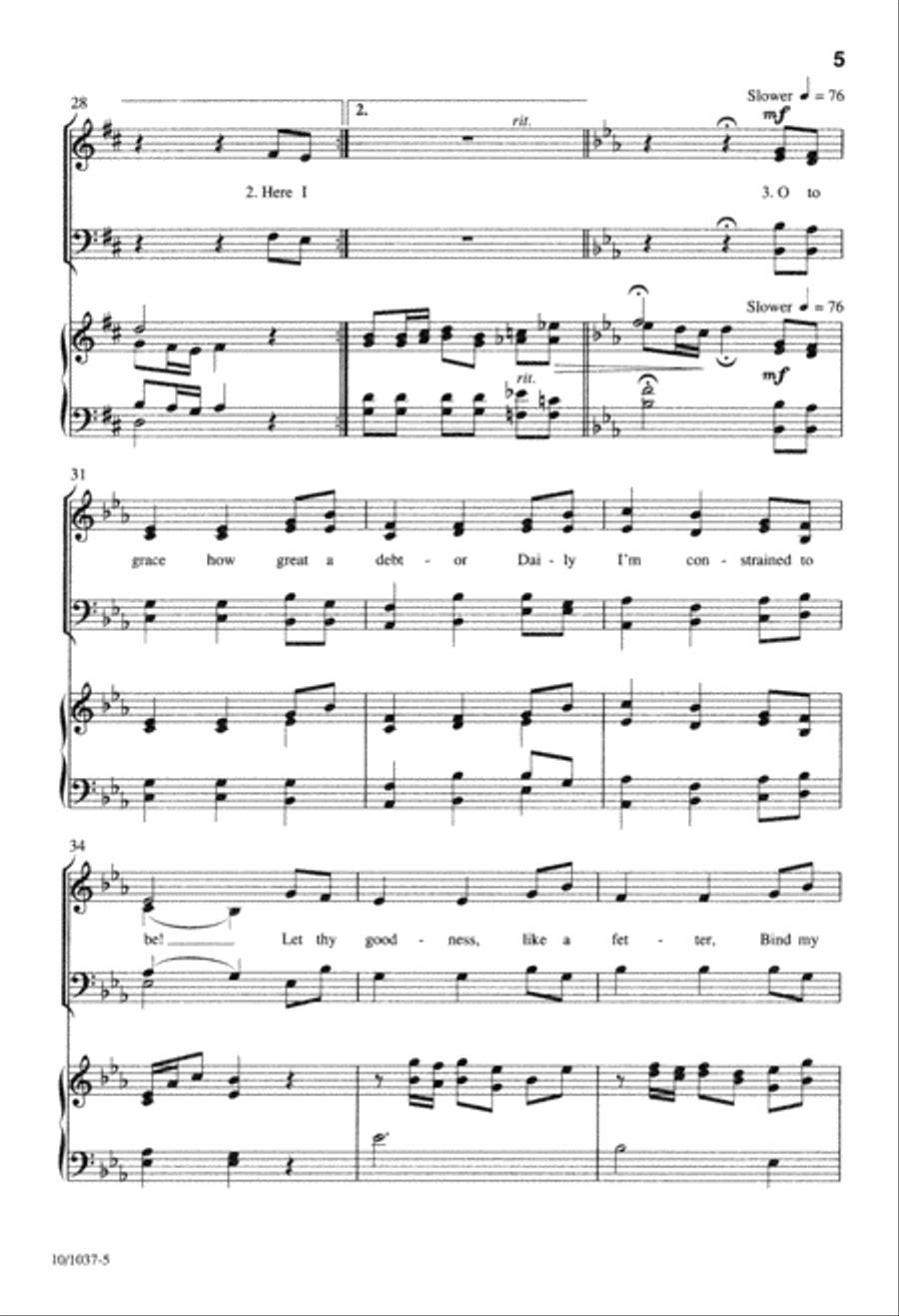 Come Thou Fount of Every Blessing 4-Part scores gallery preview page 5