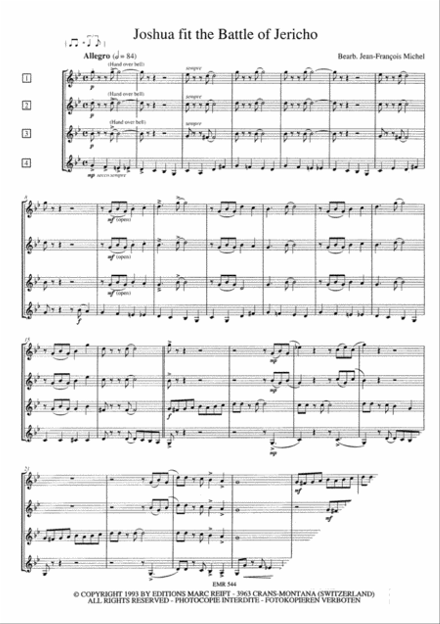 3 Spirituals French Horn Quartet scores gallery preview page 3