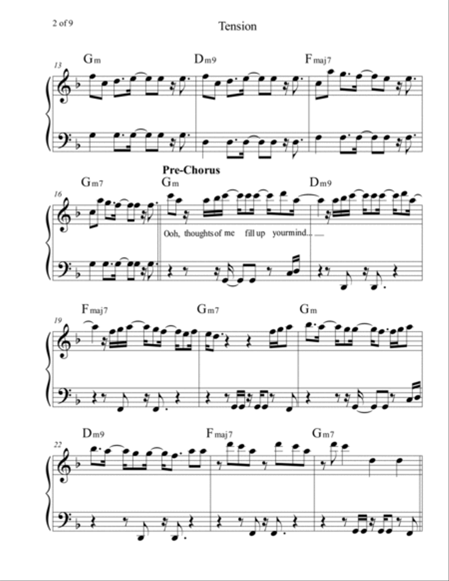 Tension Piano Solo scores gallery preview page 2