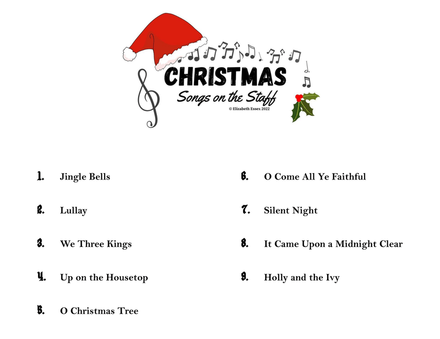 Christmas: Songs on the Staff in Middle C Position Easy Piano scores gallery preview page 4
