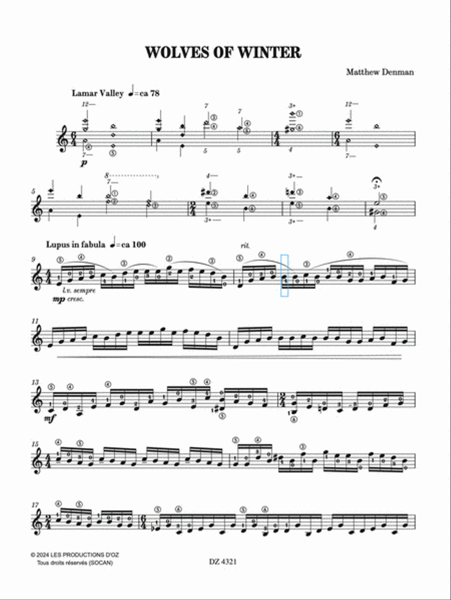 Wolves of Winter Classical Guitar scores gallery preview page 2