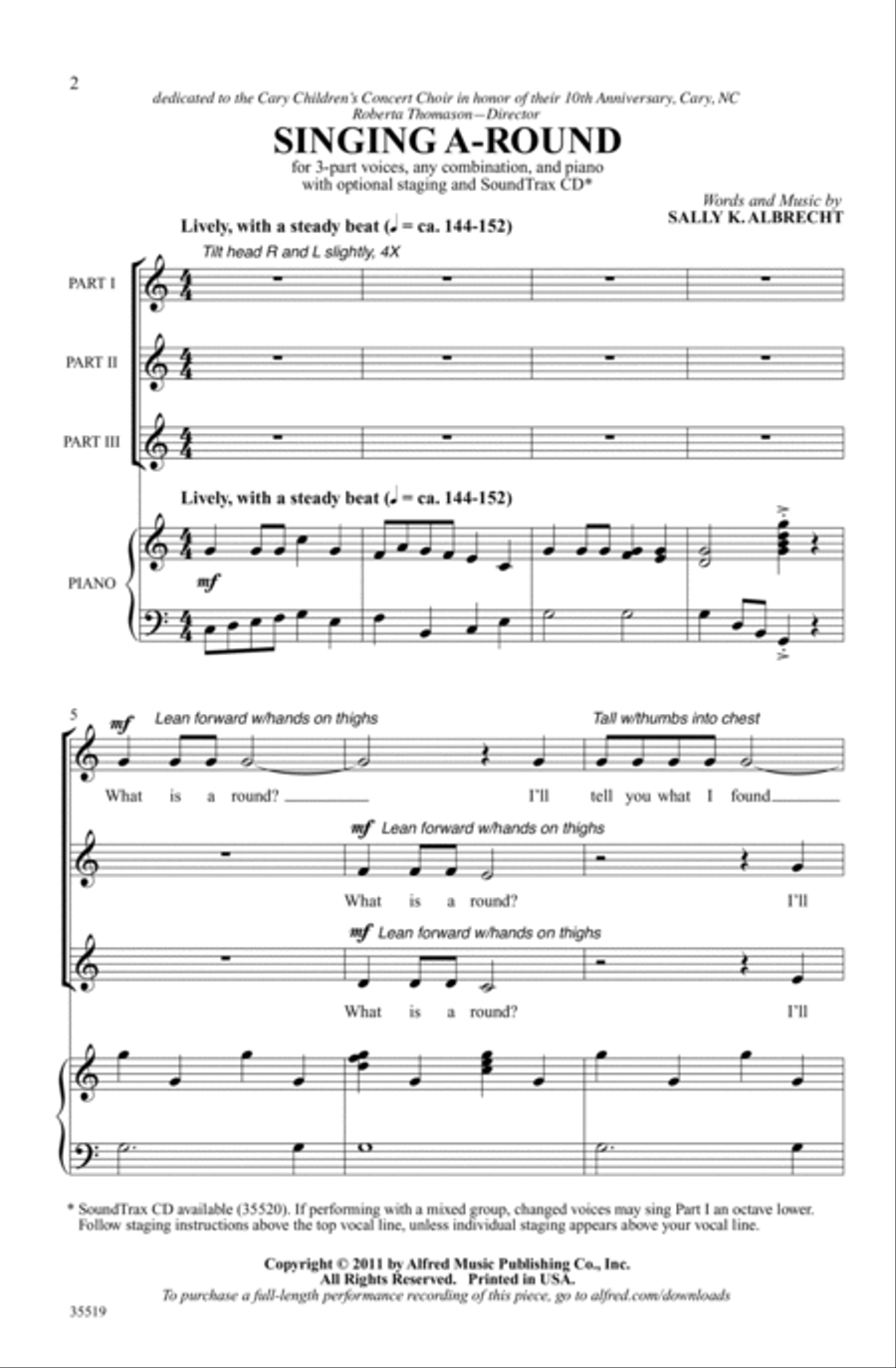 Singing A-Round Singing A-Round Choir scores gallery preview page 1