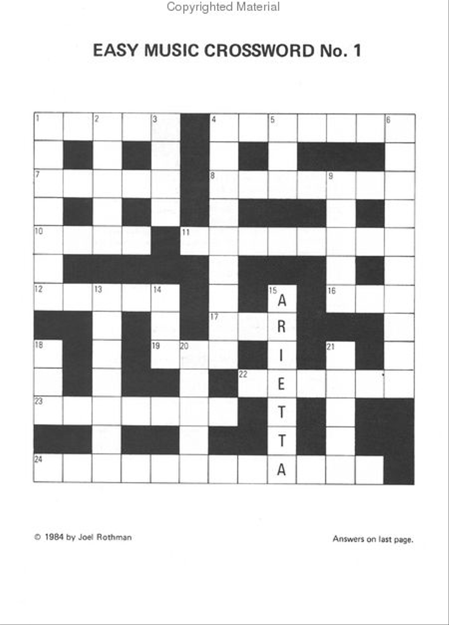 Easy Music Crossword Puzzles Book 2 Games & Toys scores gallery preview page 3