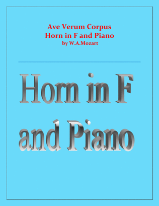 Book cover for Ave Verum Corpus - Horn in F and Piano - Intermediate level