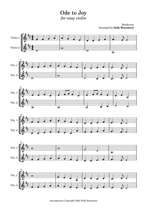 Ode to Joy - Easy Violin Duet
