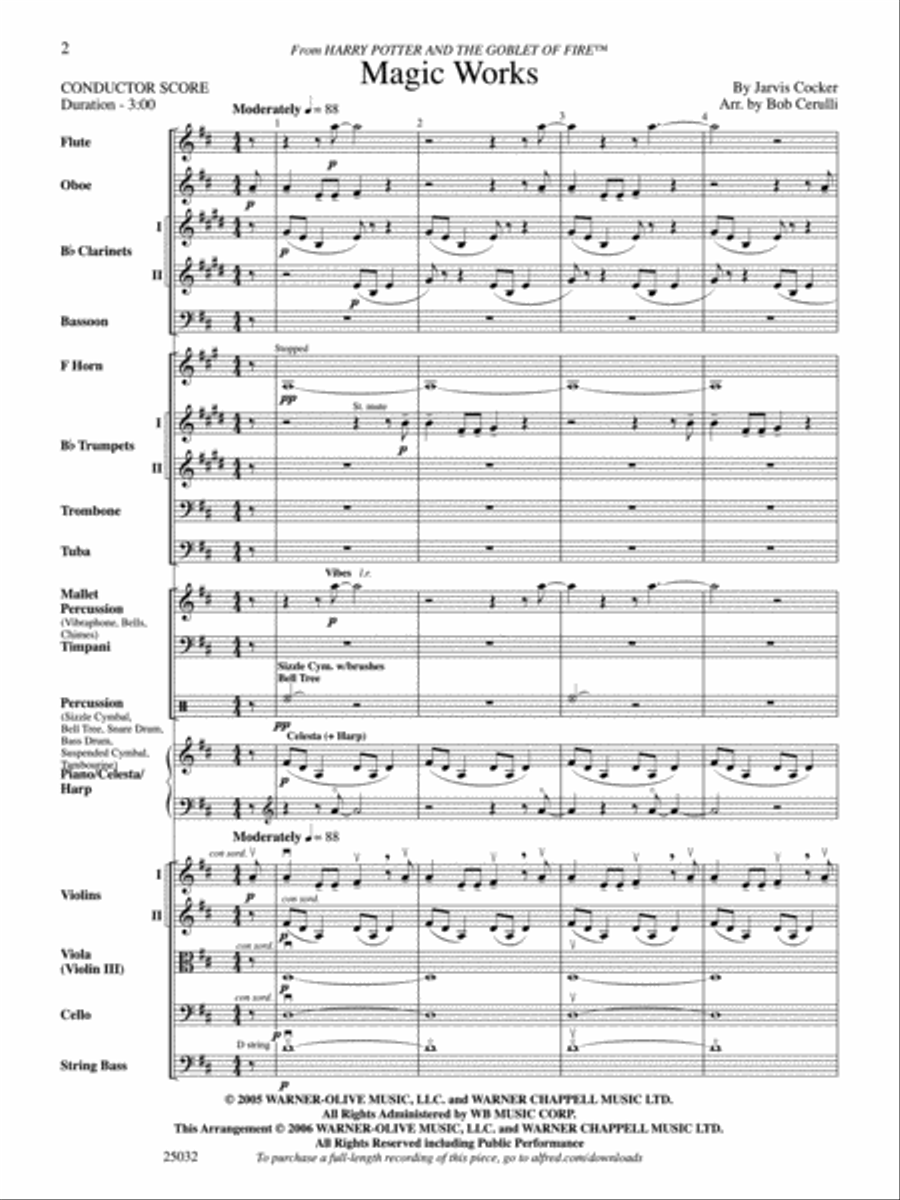 Magic Works (from Harry Potter and the Goblet of Fire) Full Orchestra scores gallery preview page 2