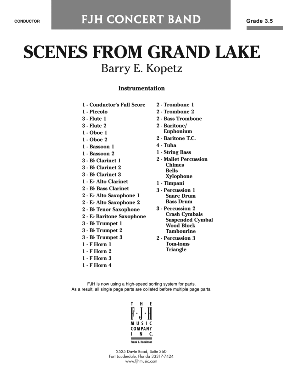 Scenes from Grand Lake: Score Concert Band scores gallery preview page 1