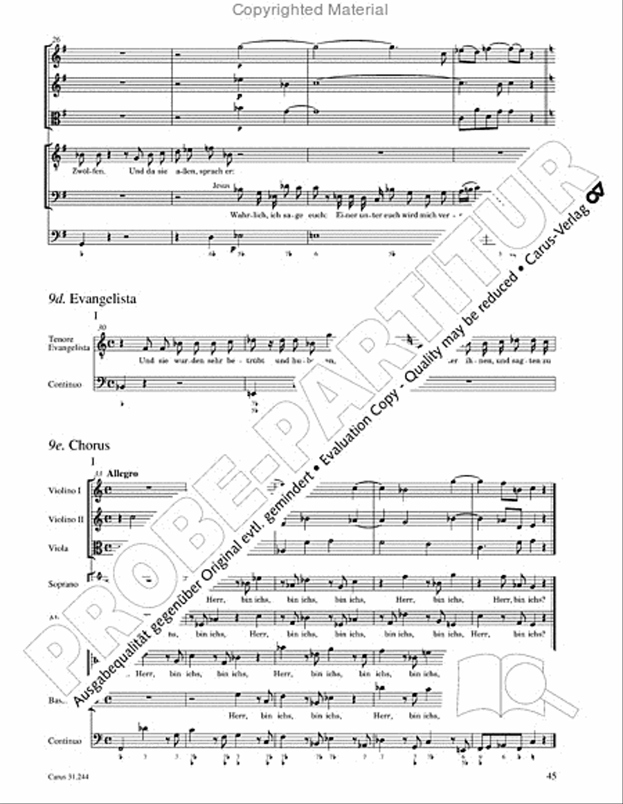 St. Matthew Passion (Matthaus-Passion) 4-Part scores gallery preview page 47