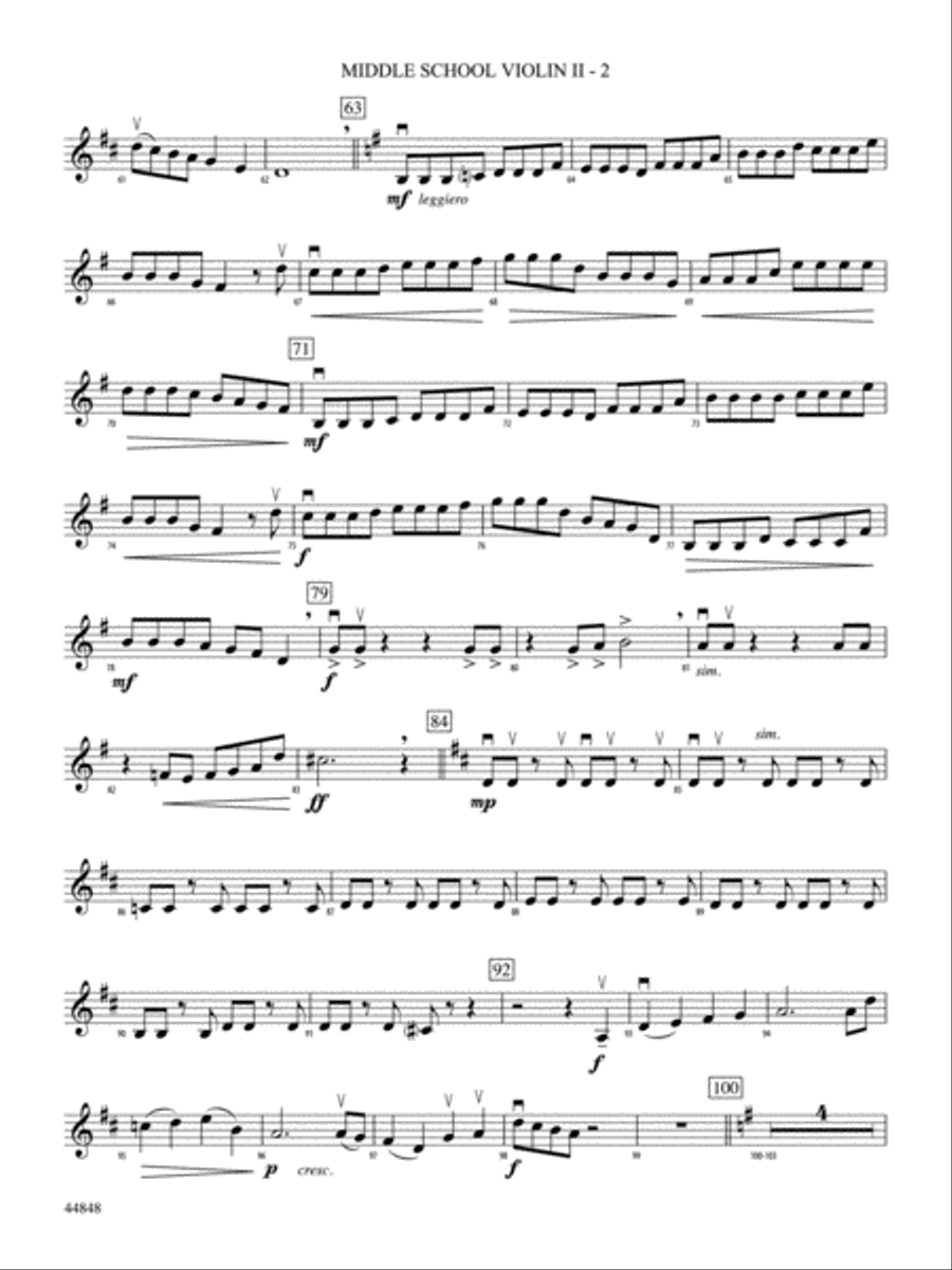 A Festival Rondo: Middle School Violin 2 String Orchestra scores gallery preview page 2