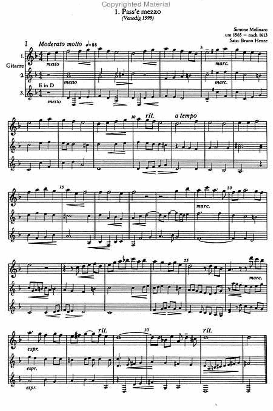 Das Gitarrespiel. Ein Unterrichtswerk vom Anfang bis zur Meisterschaft Guitar scores gallery preview page 2