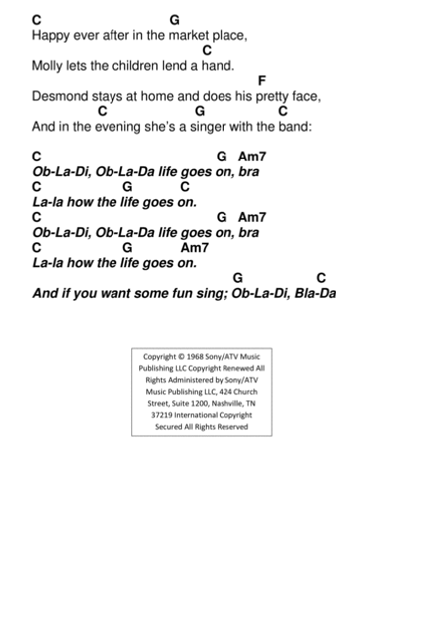 Ob-la-di, Ob-la-da Guitar scores gallery preview page 3