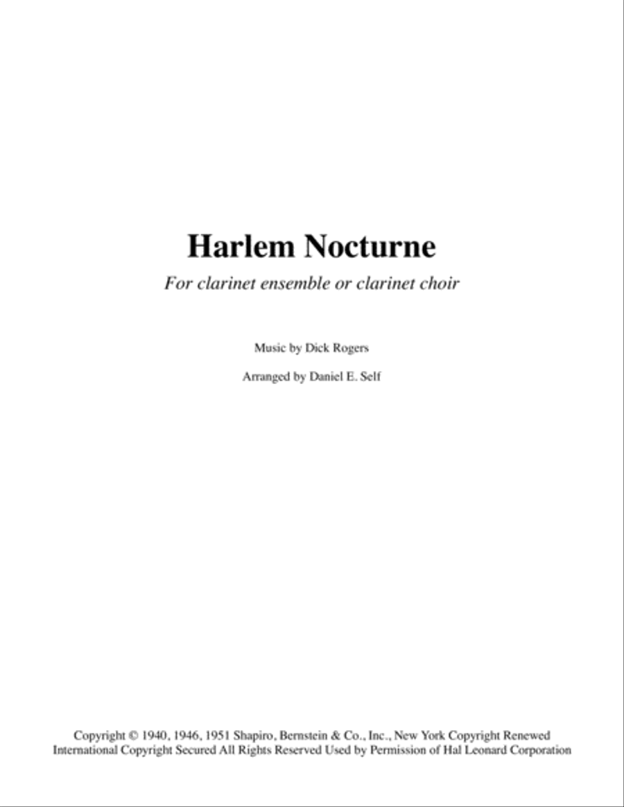 Harlem Nocturne Woodwind Ensemble scores gallery preview page 1