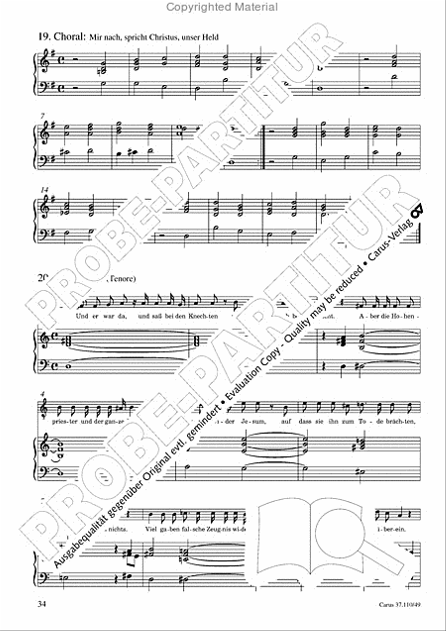 Markuspassion. Werkausgabe Reihe 1, Bd. 7 (Homilius) Organ scores gallery preview page 35