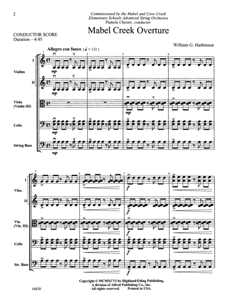Mabel Creek Overture: Score