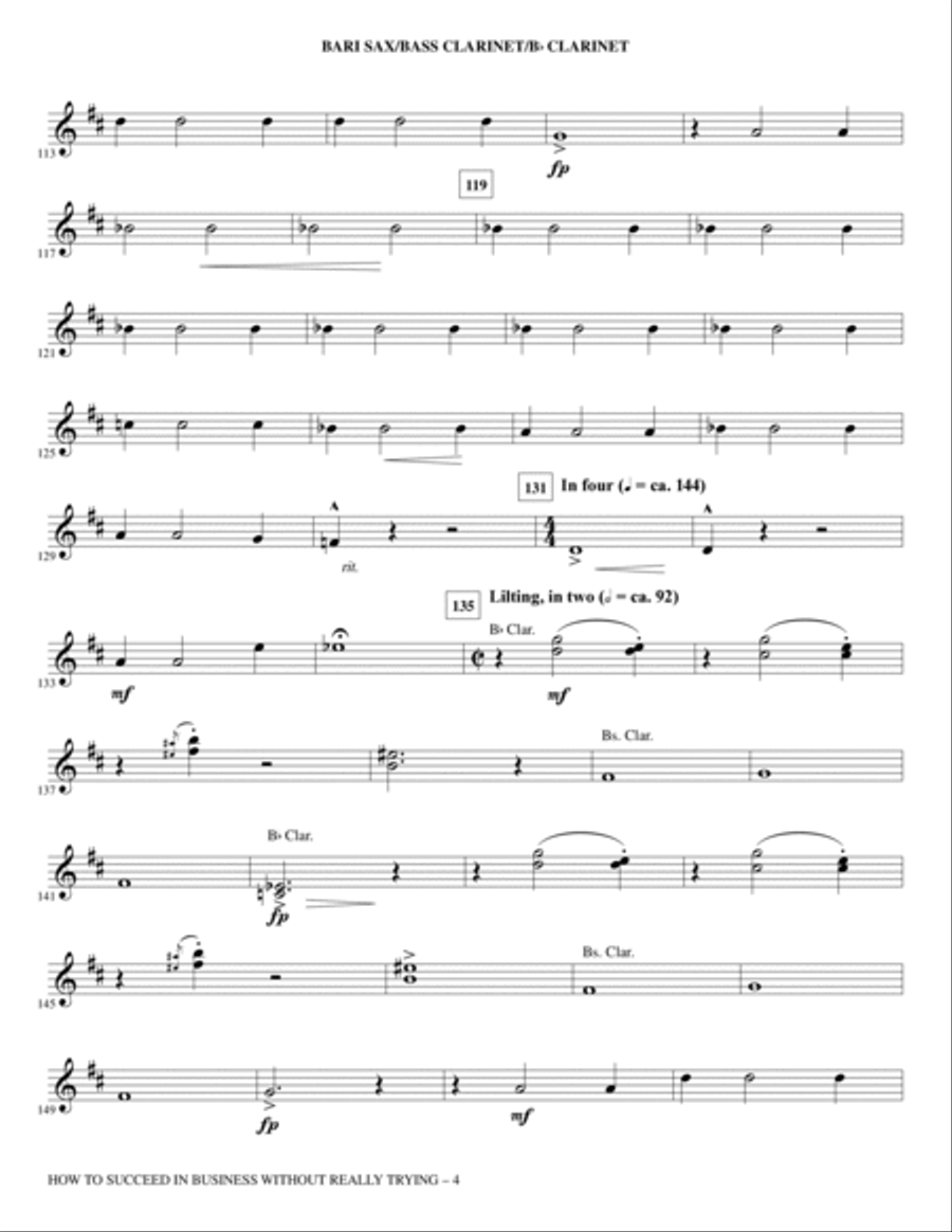 How to Succeed In Business Without Really Trying (Medley) - Baritone Sax Choir scores gallery preview page 4