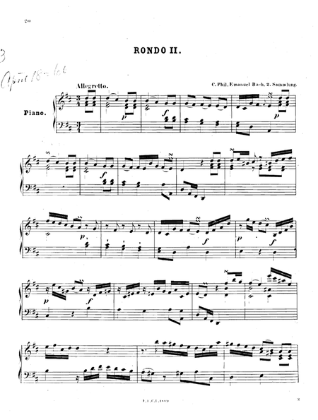 Bach Rondo in D major, H.261