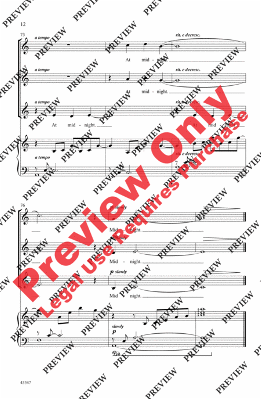 In the Dark of Midnight In the Dark of Midnight Women's Choir scores gallery preview page 12