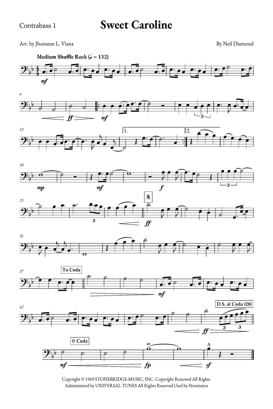 Sweet Caroline String Duet scores gallery preview page 5