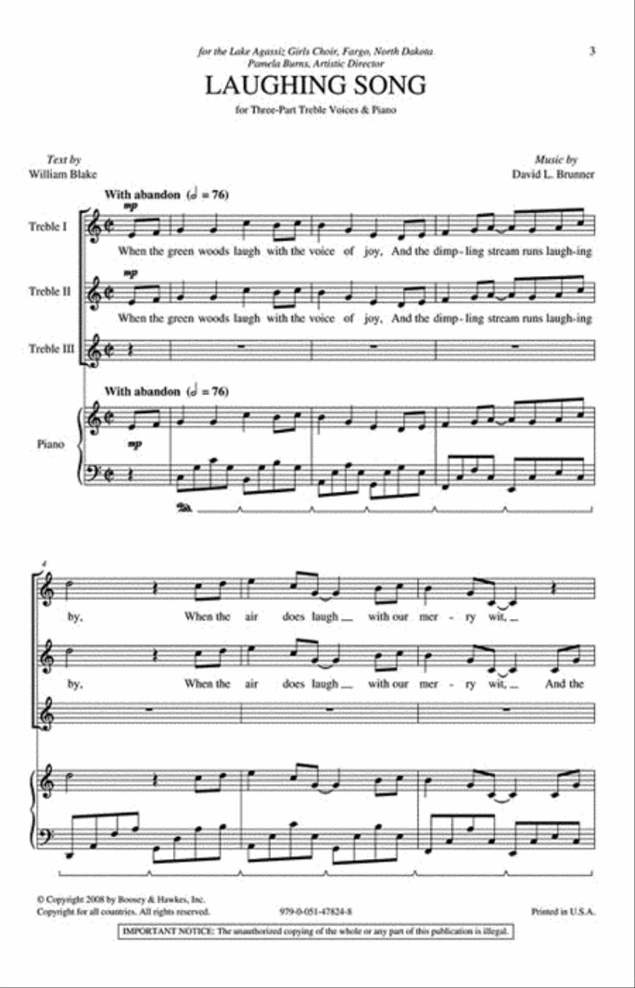 Laughing Song 3-Part scores gallery preview page 2