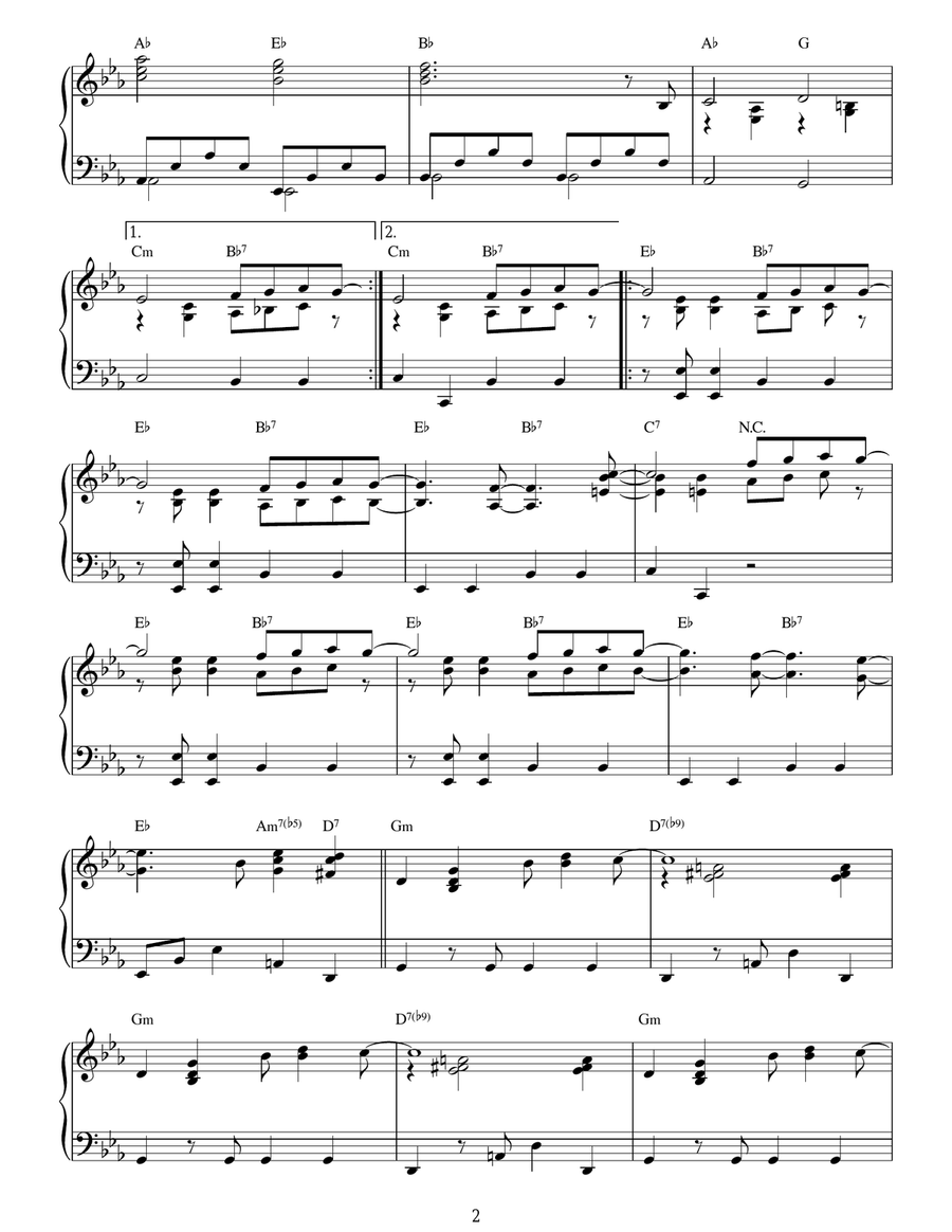 Can't Help Falling In Love Piano Solo scores gallery preview page 2