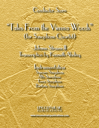 Book cover for Tales From the Vienna Woods (for Saxophone Quartet SATB)