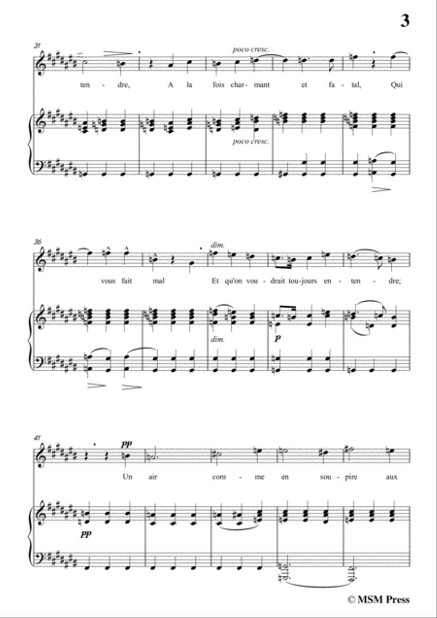 Berlioz-Au Cimetière in C sharp Major,for voice and piano Voice Solo scores gallery preview page 5