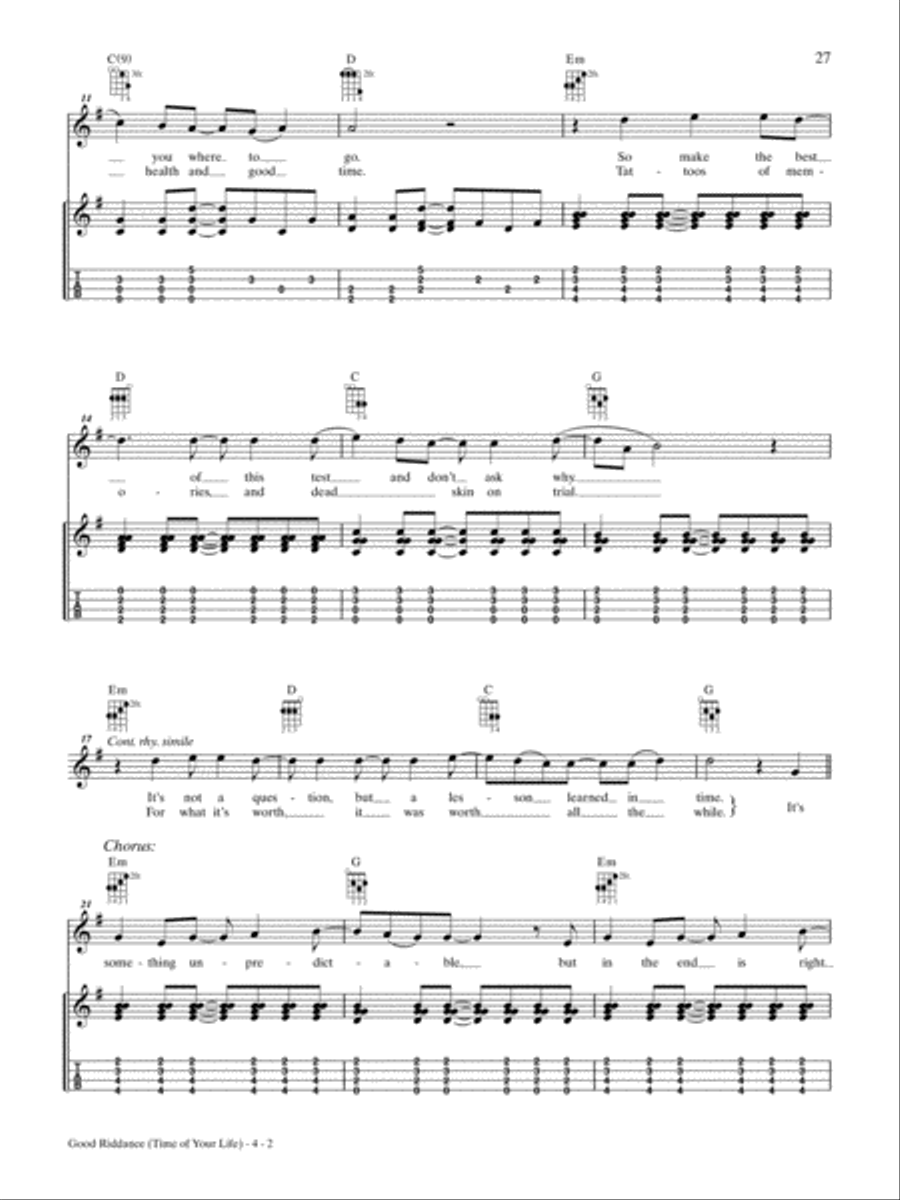 Good Riddance (Time of Your Life) Ukulele scores gallery preview page 2
