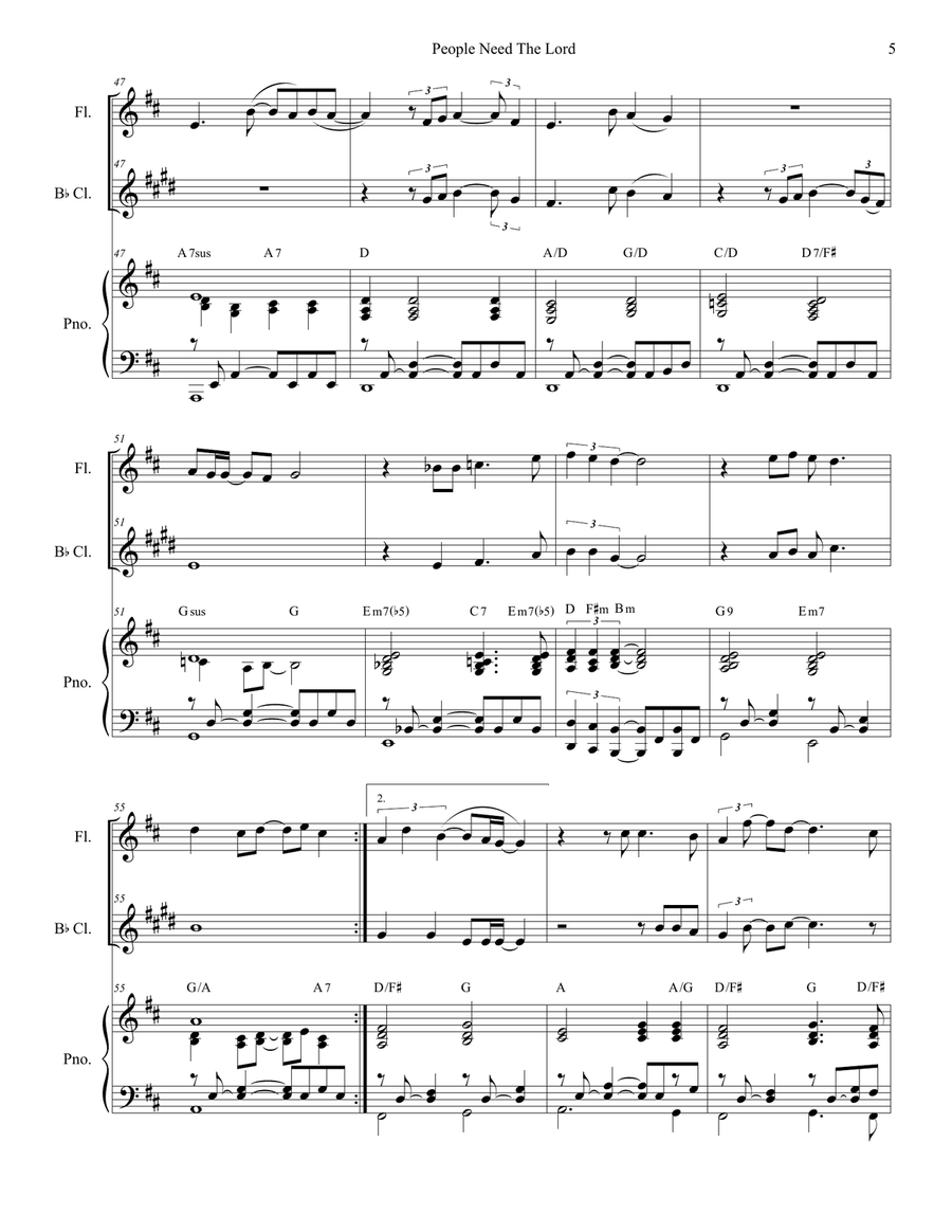People Need The Lord People Need The Lord Woodwind Duet scores gallery preview page 5