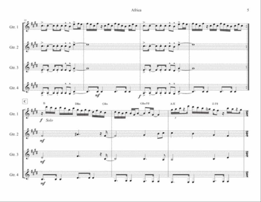 Africa Guitar Ensemble scores gallery preview page 5