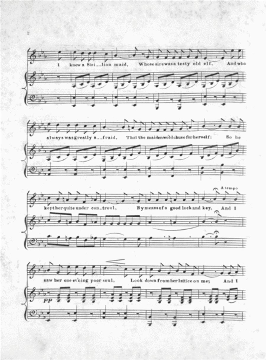 I Knew A Sicilian Maid. The Sicilian Minstrel. Romance Voice scores gallery preview page 2