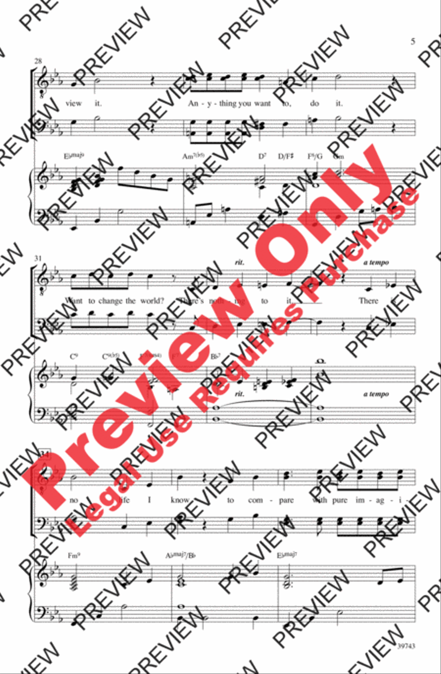 Pure Imagination Men's Choir scores gallery preview page 5