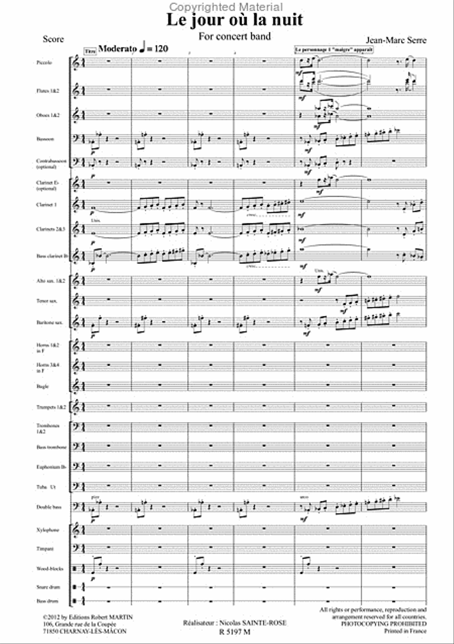 Le Jour Ou... La Nuit Concert Band scores gallery preview page 2