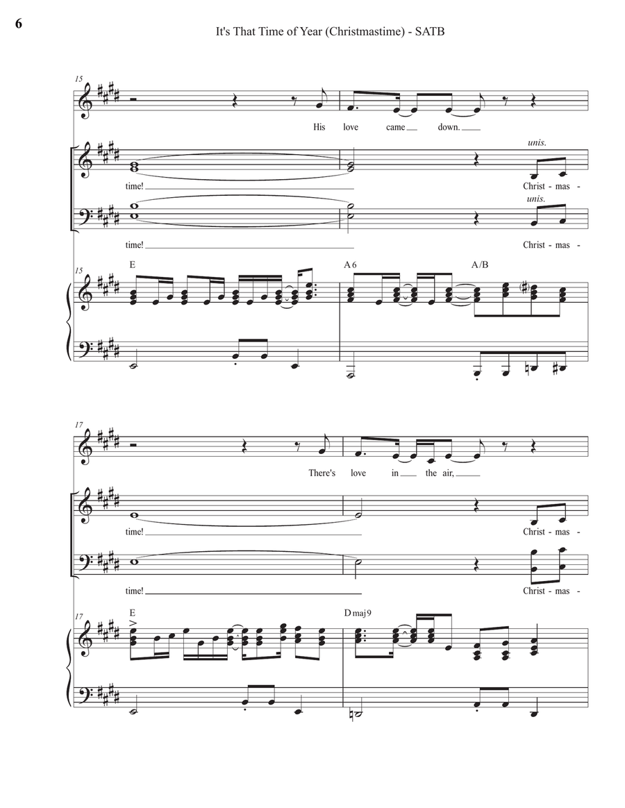 It's That Time of Year (Christmastime) (SATB) 4-Part scores gallery preview page 6